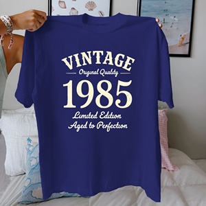 Vintage 1985 édition limitée design pur coton femmes Tshirt confort fit - Product Image 1
