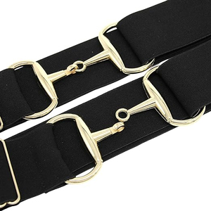 Latest Design Mesh <b>Elastic</b> PU Leather Horse Riding <b>Belt</b> Adjustable Stretchable Waterproof Flexible Standard International Adult - Product Image 6
