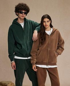 Streetwear Heavyweight Cotton Hoodie Men Women Casual Fashion Washed Hoodie Distressed Retro Look - Product Image 5