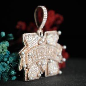 VVS Moissanite S925 <b>Silver</b> IGI Certified Diamond Pendants Hiphop Gold Plated Custom M Letter Shape Diamond Pendants & <b>Charms</b> - Product Image 6