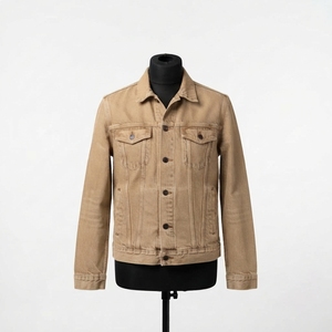 Breathable Slim Fit Winter <b>Denim</b> <b>Jacket</b> 100% Cotton Stand Collar <b>Hooded</b> <b>Men's</b> Regular Fit - Product Image 1