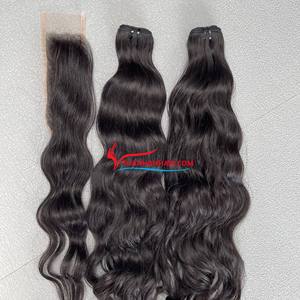 2025 meilleure vente vierge cuticule trame Double dessiné bouclés vague naturelle Extensions de cheveux grand Stock brut cheveux humains Vietnam dentelle - Product Image 6