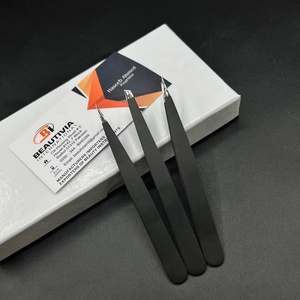 Marque privée personnalisée en acier inoxydable pointe inclinée pince à sourcils outil cosmétique de beauté de mise en forme des sourcils Beautivia - Product Image 6