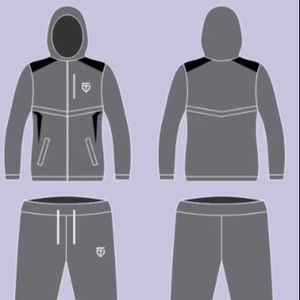 Chándal Reversible con Capucha para Hombre, Talla Grande, Corte Regular, Diseño Personalizado, Ligero, Gris y Negro, Poliéster Elástico - Product Image 1