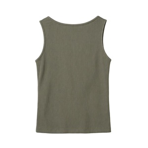 Tops Cortos Personalizados de Alta Calidad con Logotipo para Mujer, Chaleco sin Mangas con Cuello Redondo, Tops Cortos de Punto Acanalado para Mujer, Verano - Product Image 4