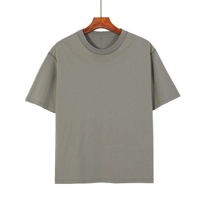 T-shirt noir à manches courtes et col rond pour homme, coupe ample, décontracté, en jersey 100 % coton, motif lettres tricoté - Product Image 2