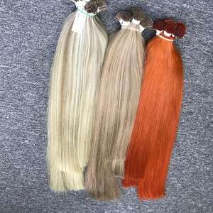 Máquina recta de queratina preunida Remy vietnamita 100%, extensiones de cabello humano de alta calidad con punta en I de doble trama para tinte más oscuro - Product Image 1