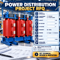 Transformateur sec pour projet de distribution d'énergie, 30-2500 kVA, 10 kV, 400 V, triphasé, non excité, régulateur de tension élévateur