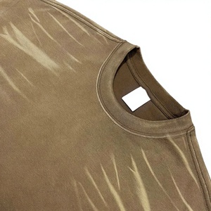 Camiseta Personalizada de 250G con Efecto Desgastado por el Sol, Teñida con Spray, de Manga Corta, con Degradado, Hombros Caídos, Estilo Retro para Hombre - Product Image 2