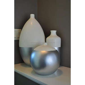 Round <b>Large</b> Flower Pots Floor Display Anti Slip Modern Planters Flower Vases Set Of 3 Elegant Look Bedroom Vase For Decoration - Product Image 4