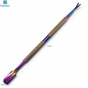 Durable Stainless Steel Manicure Multipurpose Rainbow Finish Cuticle Remover and <b>Trimmer</b> Professional Nail Cuticle Pushers - Product Image 4