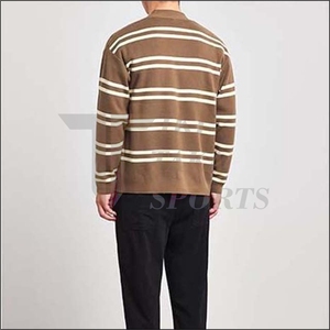 Tiki Taka Sports OEM High Quality Custom Breathable Men's V-neck Lace Knitted <b>Cardigan</b> <b>Sweater</b> Winter Wool/Nylon Single Button - Product Image 6