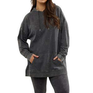 Sweats à capuche décontractés pour femmes grandes tailles, confortables, en tricot, 100% coton, tissu de printemps, vente en gros, personnalisable, échantillon gratuit, meilleure qualité - Product Image 5