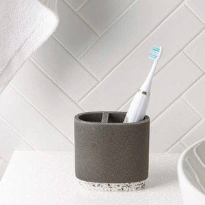 Ensemble d'organisateurs de salle de bain en marbre gris design, idéal pour les bureaux, les salles d'eau et la décoration des toilettes d'entreprise, fabriqué à la main en Inde - Product Image 4