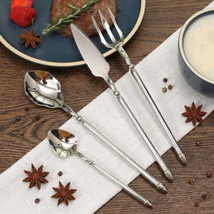 Modern Design Mirror Polished <b>Flatware</b> Set Stainless Steel Luxury Dinnerware Vintage Style Unique Handle Cutlery Set for Decors - Product Image 1