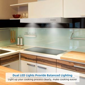 Cappa aspirante da parete da 30 pollici con ventola da 900 CFM, a forma di T, in acciaio inossidabile, tipo split, con filtro antigrasso permanente - Product Image 5