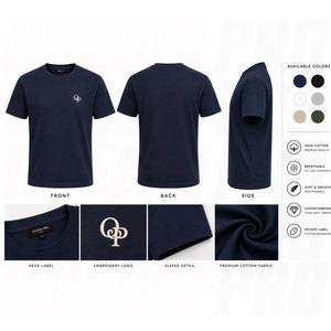 Camiseta Premium de Lujo 100% Algodón, Bordado Personalizado, Marca Privada, Fabricante OEM, Tela Suave y Transpirable de Alta Calidad - Product Image 6