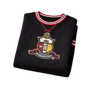 Kappa Alpha Psi <b>Black</b> Crest Chenille Crewneck True To Size Premium Fleece Embroidered Greek Letter Crest Fraternity Apparel - Product Image 6
