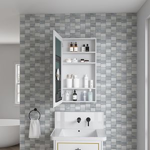 Armadietto da Bagno Senza Cornice 20 L x 36 A con Specchio Smussato, Apertura a Sinistra, Specchio da Superficie 20 L x 36 A - Product Image 1