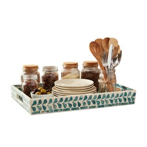 Plateau de service de luxe en nacre, fait main, incrusté de coquillages, plateau décoratif pour la maison, l'hôtel, le restaurant, pour le service et les cadeaux - Product Image 2