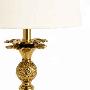 Imperial <b>Pinecone</b> Metal Table Lamp with Linen Tapered Shade Antique Brass Finish Decorative Carved Base Warm Glow - Product Image 2
