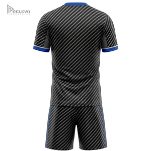 Custom Sublimation Soccer Uniform Set <b>Mens</b> Football Jersey <b>Shorts</b> Team Names/Numbers Quick Dry Breathable Grey Blue Team Match - Product Image 2