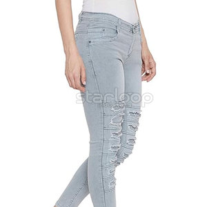 Pantalones vaqueros transpirables para mujer al por mayor con MOQ bajo, diseño personalizado, últimos modelos de pantalones vaqueros para mujer para venta en línea - Product Image 5