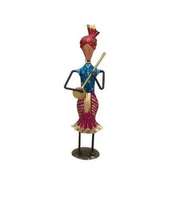 Ensemble de 3 figurines métalliques antiques Sardar Ji, musicien punjabi, design traditionnel, artisanat, décoration d'intérieur, haute qualité