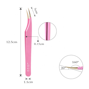 Pince à épiler professionnelle de qualité supérieure pour extensions de cils, en acier inoxydable, à pointe fine, personnalisable, marque privée OEM, soins de beauté - Product Image 4