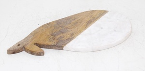 Tabla de cortar de madera y mármol Tabla de servir de madera de mármol con asa - Product Image 5