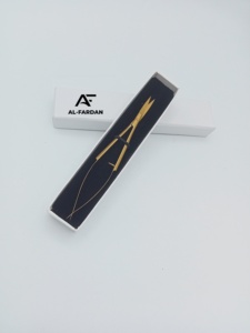 Tijeras para Cejas con Punta Afilada de Acero Inoxidable Sólido, Color Dorado Plasma, para Manicura Rusa, Maquillaje y Cutículas - Product Image 2