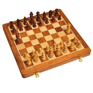 Juego de Ajedrez de Madera Tallada a Mano Estilo Vintage, Tablero de Madera Maciza Plegable, Estuche de Almacenamiento Integrado, Juego de Ajedrez Decorativo de Lujo - Product Image 1