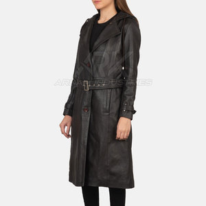 Abrigo de Cuero para Mujer de Alta Calidad con Acabado de Material Suave y Comodidad Relajada para Looks de Moda Diaria - Product Image 5