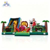 Lilytoys - Château gonflable commercial pour enfants, thème jungle, combo de jeux gonflables, safari, zoo, location pour fêtes d'enfants
