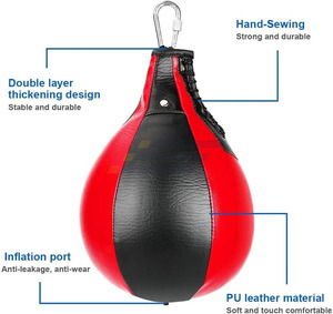 Pera de Boxeo de Cuero PU con Altura Ajustable y Base Giratoria, Equipo de Entrenamiento de Boxeo, Ejercicio Físico - Product Image 6
