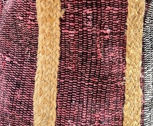 Sac fourre-tout en jute tissé pour femme, style bohème, motif rayé, lettres, ouverture supérieure, deux poignées, écologique, toutes saisons - Product Image 3