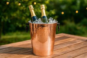 Elegante Cubitera con Acabado en Cobre y Diseño Martillado, Perfecta para Amantes del Vino, Fiestas, Bares y Uso Doméstico Informal, de la India - Product Image 2