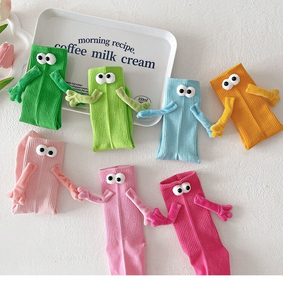 Chaussettes d'été personnalisées avec logo magnétique, motif mains jointes, pour enfants, marque privée - Product Image 1