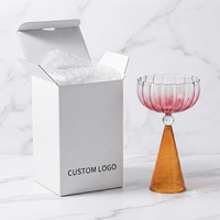 Verres à pied nordiques réutilisables en verre borosilicate résistant à la chaleur, à rayures, modernes, écologiques, soufflés à la main, avec logo personnalisé pour bureau et hôtel