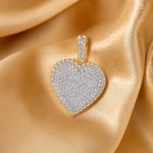 Collar con Colgante de Corazón con Diamantes Cultivados en Laboratorio en Oro Sólido de 10K, Estilo Hip Hop, Joyería Fina para Regalos del Día de San Valentín - Product Image 4