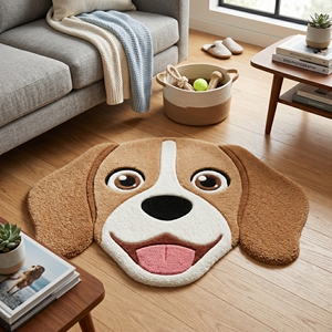 Factory Supply Handmade <b>Dog</b> Shape Wool Rug Custom Tufted Puppy Carpet Latex Backing Non-Slip Floor Mat Wholesale Manufacturer - Product Image 6