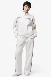 ONETEN APPAREL <b>White</b> Plus Size 2 in 1 <b>Tracksuit</b> Set Full Sleeve Loose Fit Casual Autumn Wear Hooded Zipper Fly Side Pockets - Product Image 3