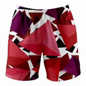 Men's Geometric Print Board <b>Shorts</b> Quick Dry Elastic Waist Casual <b>Short</b> Pants Red Purple <b>White</b> Pattern - Product Image 1