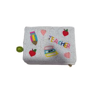 Monedero decorativo con cuentas, bolso bohemio hecho a mano, monedero étnico personalizado con cuentas, bolsos únicos adornados tribales multicolores - Product Image 1