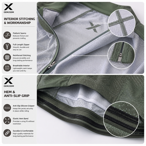 Maillot de cyclisme pour hommes, manches courtes, manches longues, gilet, couleur dégradée, évacuation de l'humidité, respirant, séchage rapide, coupe ajustée, col montant, fermeture éclair - Product Image 4