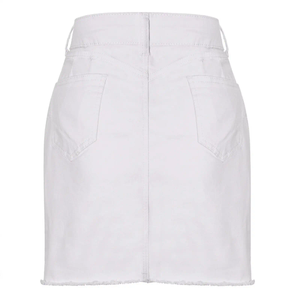 High quality denim skirt Women's Retro Slim Stretch Denim Skirt Solid Pattern Casual Fashion Medium for Summer - Product Image 3