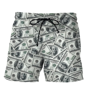 Shorts de plage d'été pour hommes, haut de gamme, personnalisés, à taille élastique, séchage rapide, imperméables, respirants, style urbain, en toile de polyester et coton unie - Product Image 1