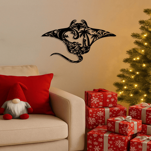 Arte Murale Moderna in Metallo Stile Costiero per Soggiorno, Camera da Letto e Bagno |   Decorazioni Nautiche da Spiaggia |   Tavola da Surf a Tema Surfboard - Product Image 1