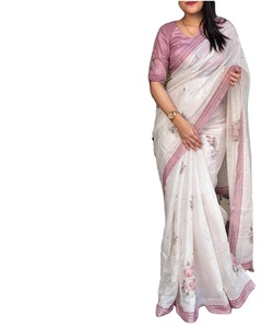 Popular <b>Top</b> Selling Multi Color Weaving Work Georgette Silk Pre Draped Hot Pretty Look Bollywood Inspired Modal <b>Viscose</b> Saree - Product Image 1