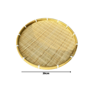 Plateaux ronds tissés du Vietnam pour la présentation des fruits, faits à la main pour le service et la présentation des aliments, 30 cm, 36 cm, bambou naturel - Product Image 6